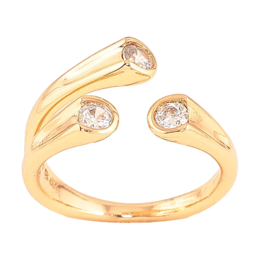 Каблучка Xuping колір Позолота 18K "Візерунок з кристалами" фото №1 Каблучка Xuping колір Позолота 18K "Візерунок з кристалами" фото №1