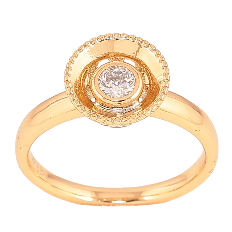 Каблучка Xuping колір Позолота 18K "Візерунок з кристалом" фото №1 Каблучка Xuping колір Позолота 18K "Візерунок з кристалом" фото №1