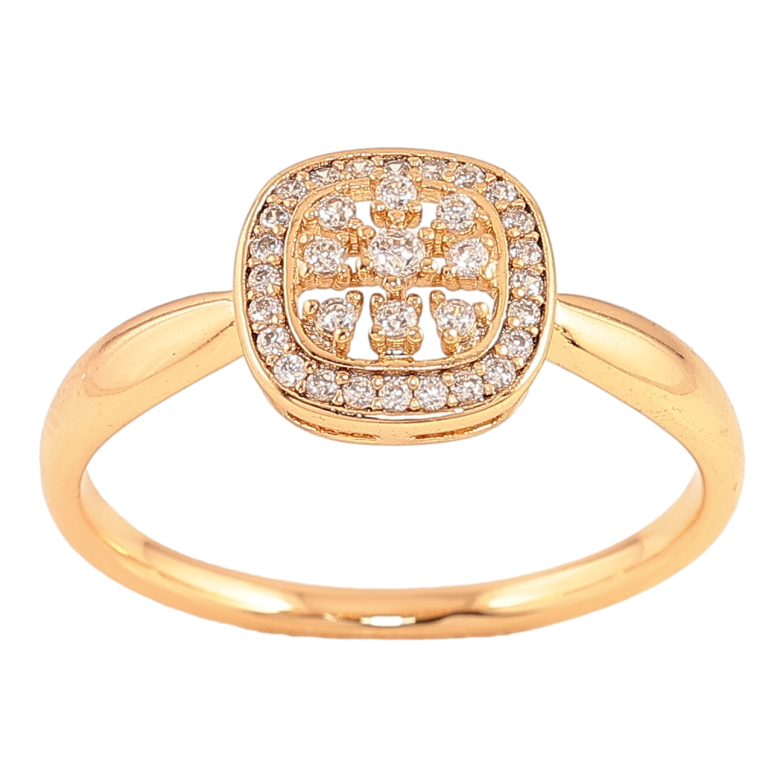 Каблучка Xuping колір Позолота 18K "Візерунок з кристалами" фото №1