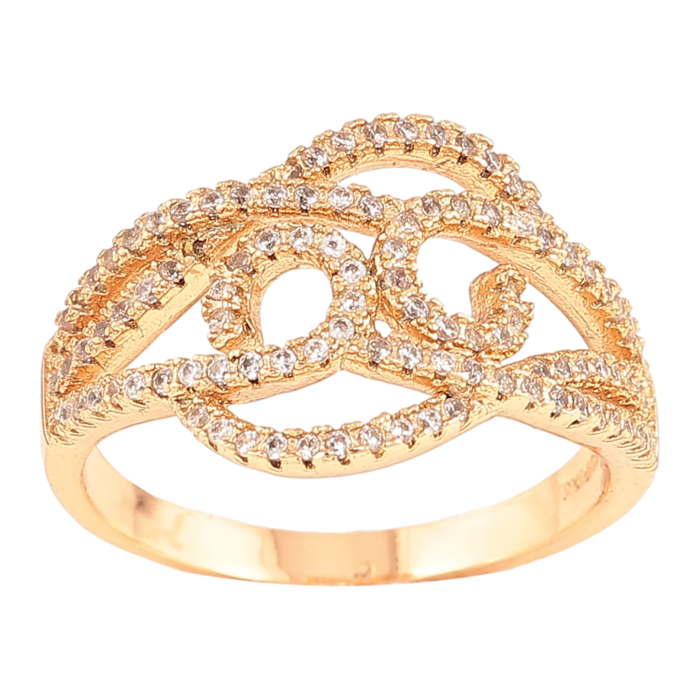 Кольцо Xuping цвет Позолота 18K "Узор с кристаллами" фото №1