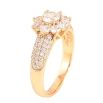 Каблучка Xuping колір Позолота 18K "Витончена кристальна квітка" фото №2