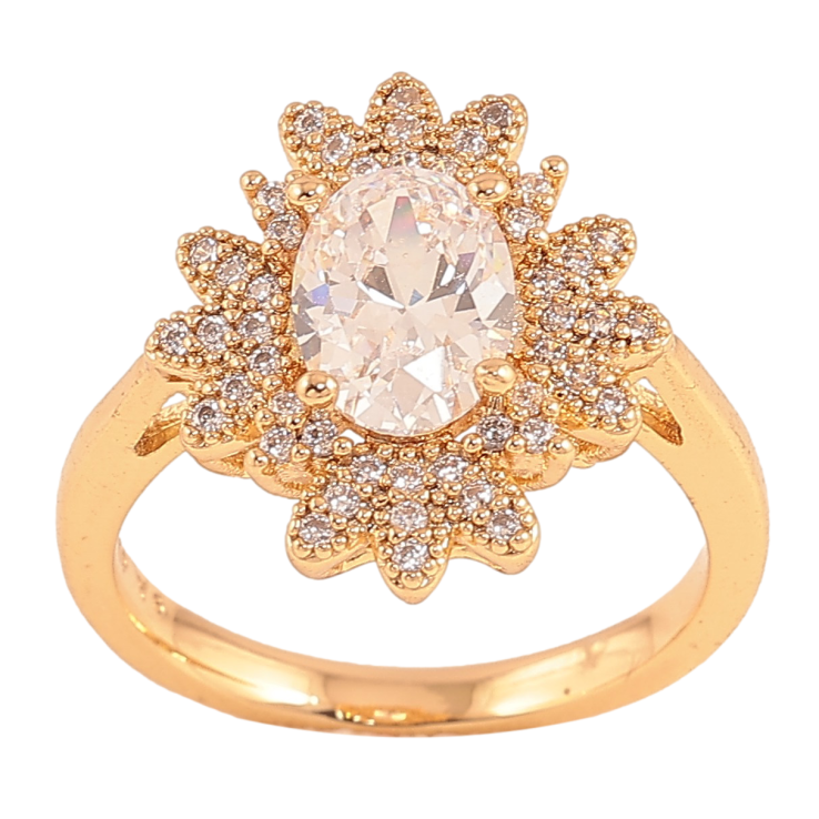 Кольцо Xuping цвет Позолота 18K "Узор с кристаллами"  фото №23