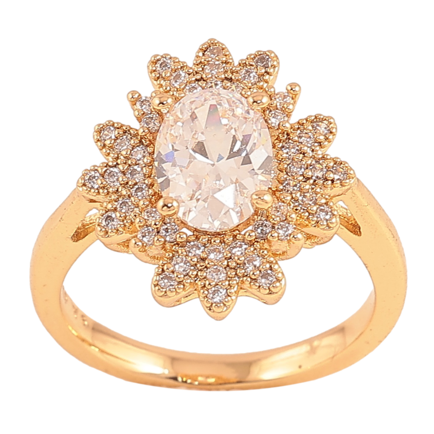 Кольцо Xuping цвет Позолота 18K "Узор с кристаллами"  фото №1