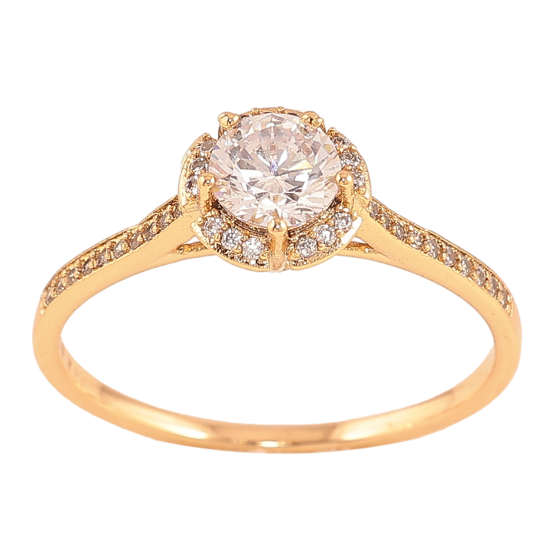 Каблучка Xuping колір Позолота 18K "Візерунок з кристалами" фото №1