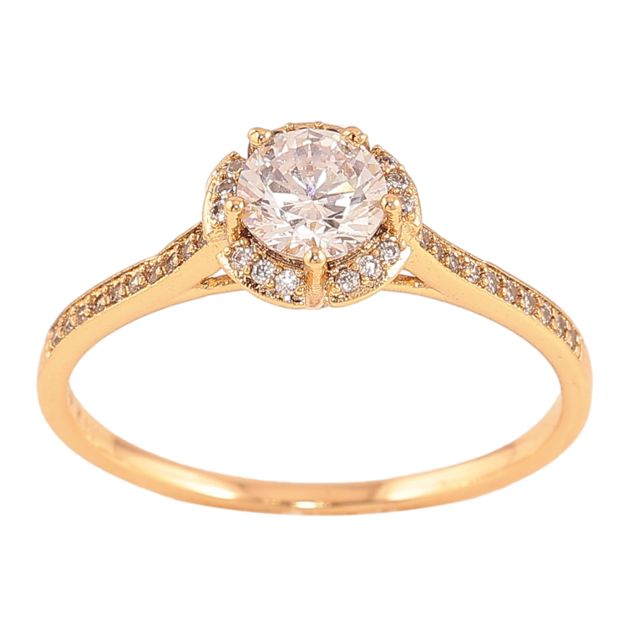 Каблучка Xuping колір Позолота 18K "Візерунок з кристалами" фото №1