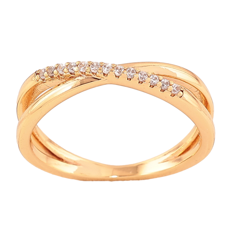 Каблучка Xuping колір Позолота 18K "Візерунок з кристалами" фото №1 Каблучка Xuping колір Позолота 18K "Візерунок з кристалами" фото №1