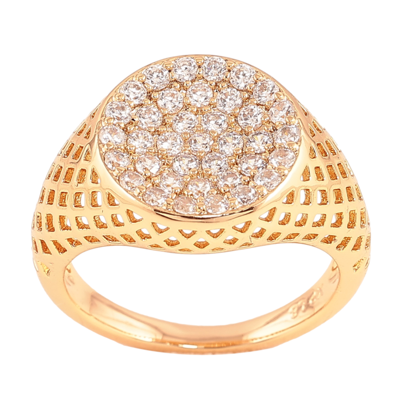 Кольцо Xuping цвет Позолота 18K "Узор с инкрустацией кристаллами" фото №1