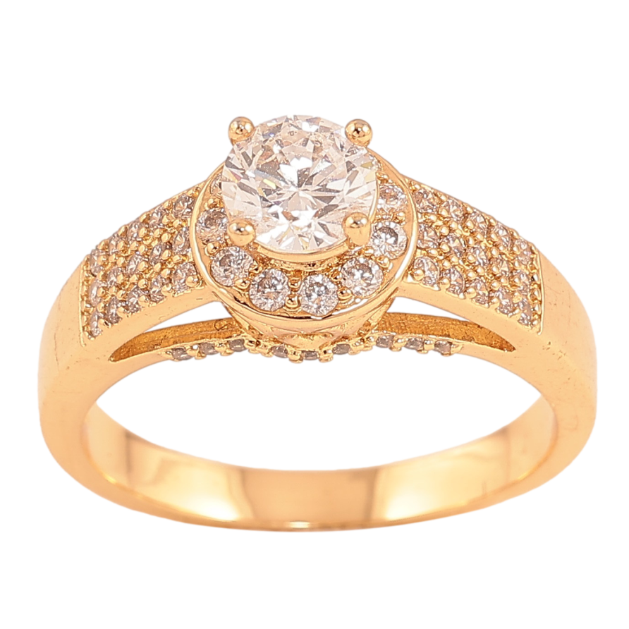 Каблучка Xuping колір Позолота 18K "Візерунок з кристалами" фото №1