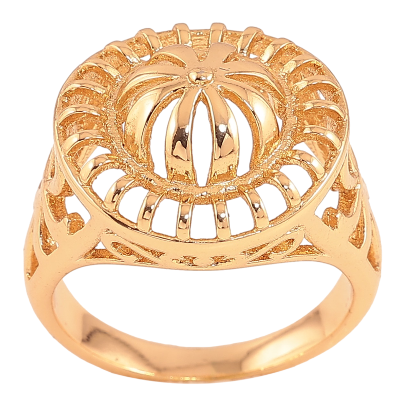 Каблучка Xuping колір Позолота 18K "Різьблений купол" фото №1