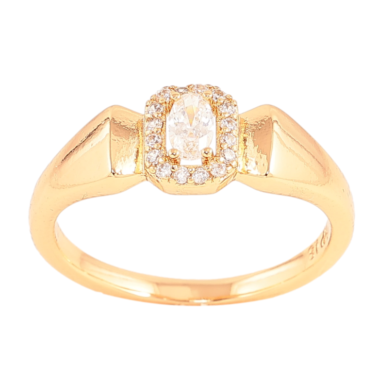 Каблучка Xuping колір Позолота 18K "Візерунок з кристалами" фото №13