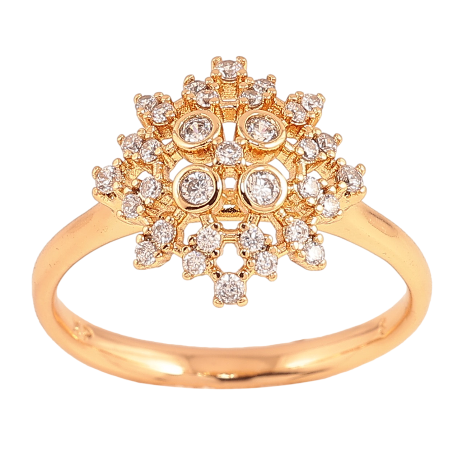 Кольцо Xuping цвет Позолота 18K "Узор с кристаллами" фото №1 Кольцо Xuping цвет Позолота 18K "Узор с кристаллами" фото №1