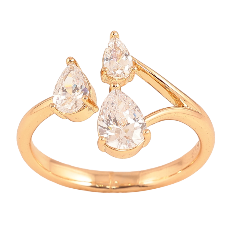 Кольцо Xuping цвет Позолота 18K "Узор с кристаллами" фото №12