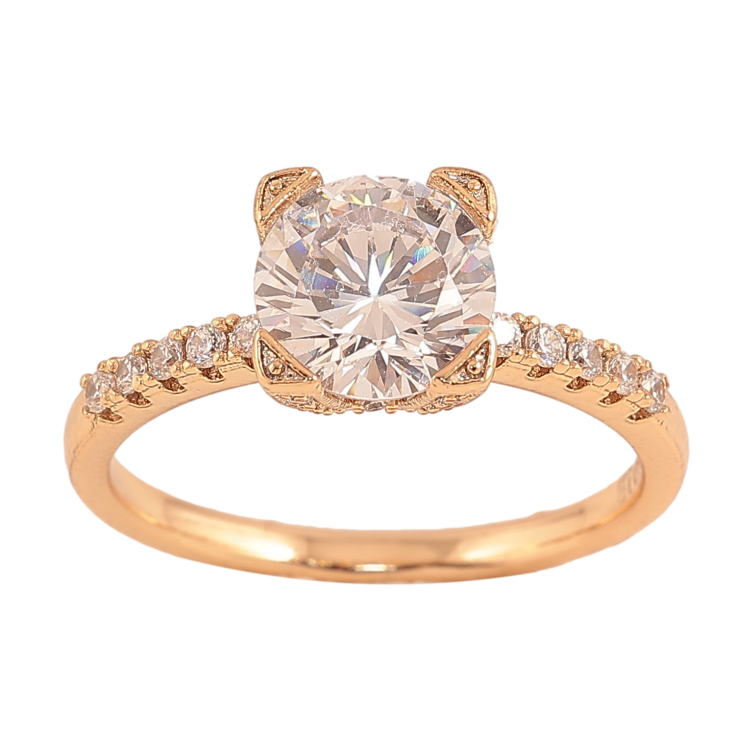 Кольцо Xuping цвет Позолота 18K "Кристальный блеск" фото №8