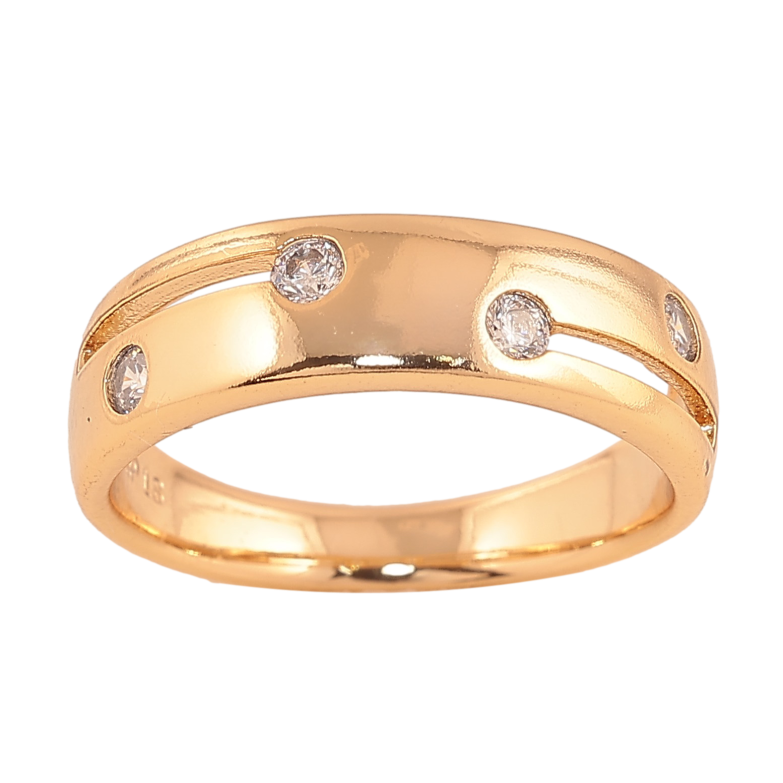 Каблучка Xuping колір Позолота 18K "Візерунок з кристалами"  фото №1