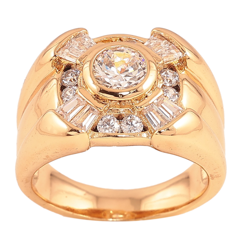 Перстень Xuping колір Позолота 18K "Візерунок з кристалами" фото №1