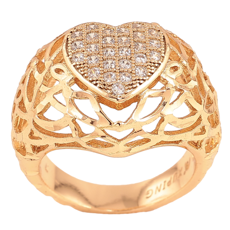 Кольцо Xuping цвет Позолота 18K "Резной купол с сердечком" фото №16
