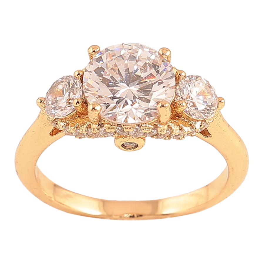 Кольцо Xuping цвет Позолота 18K "Узор с кристаллами" фото №1