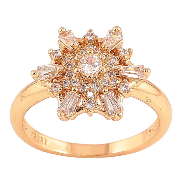 Кольцо Xuping цвет Позолота 18K "Кристальная снежинка" фото №7