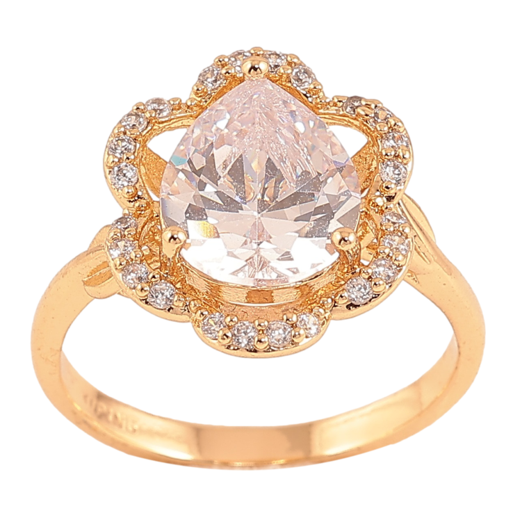 Кольцо Xuping цвет Позолота 18K "Цветок с кристаллами" фото №2