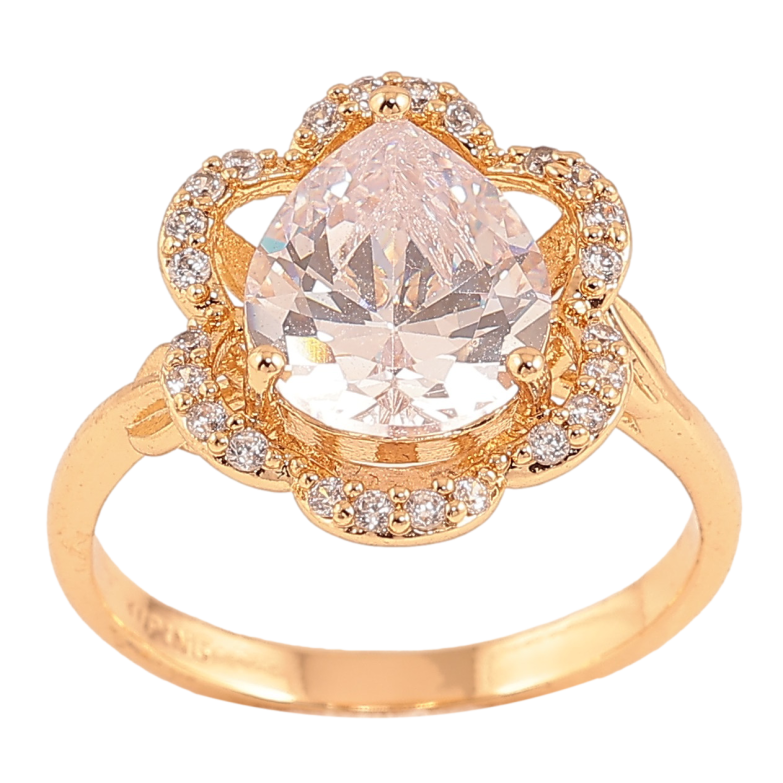 Каблучка Xuping колір Позолота 18K "Квітка з кристалами" фото №1