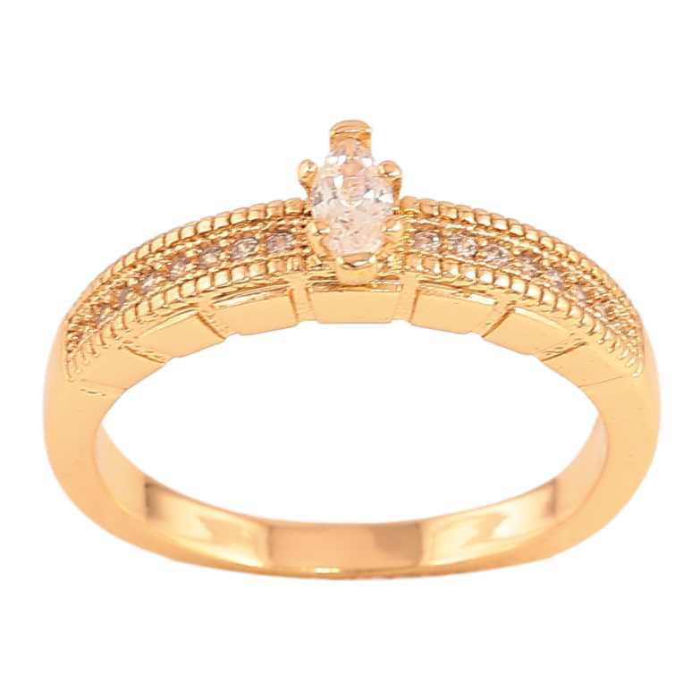 Каблучка Xuping колір Позолота 18K "Візерунок з кристалами" фото №1