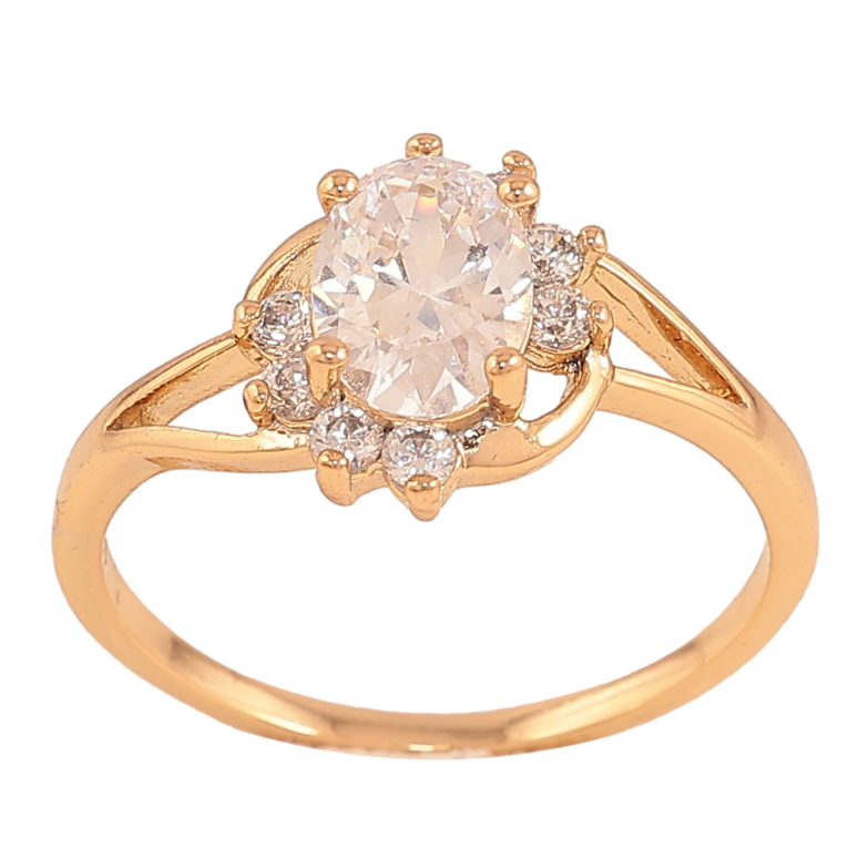 Каблучка Xuping колір Позолота 18K "Візерунок з кристалами" фото №1 Каблучка Xuping колір Позолота 18K "Візерунок з кристалами" фото №1