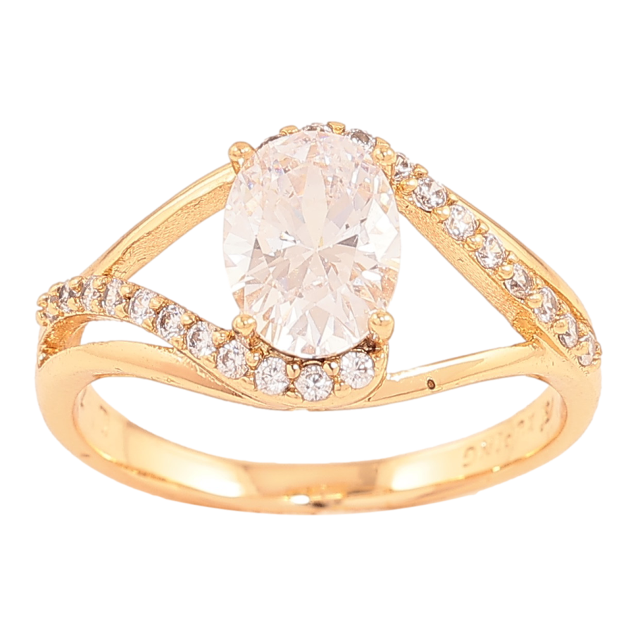 Кольцо Xuping цвет Позолота 18K "Узор с кристаллами" фото №1