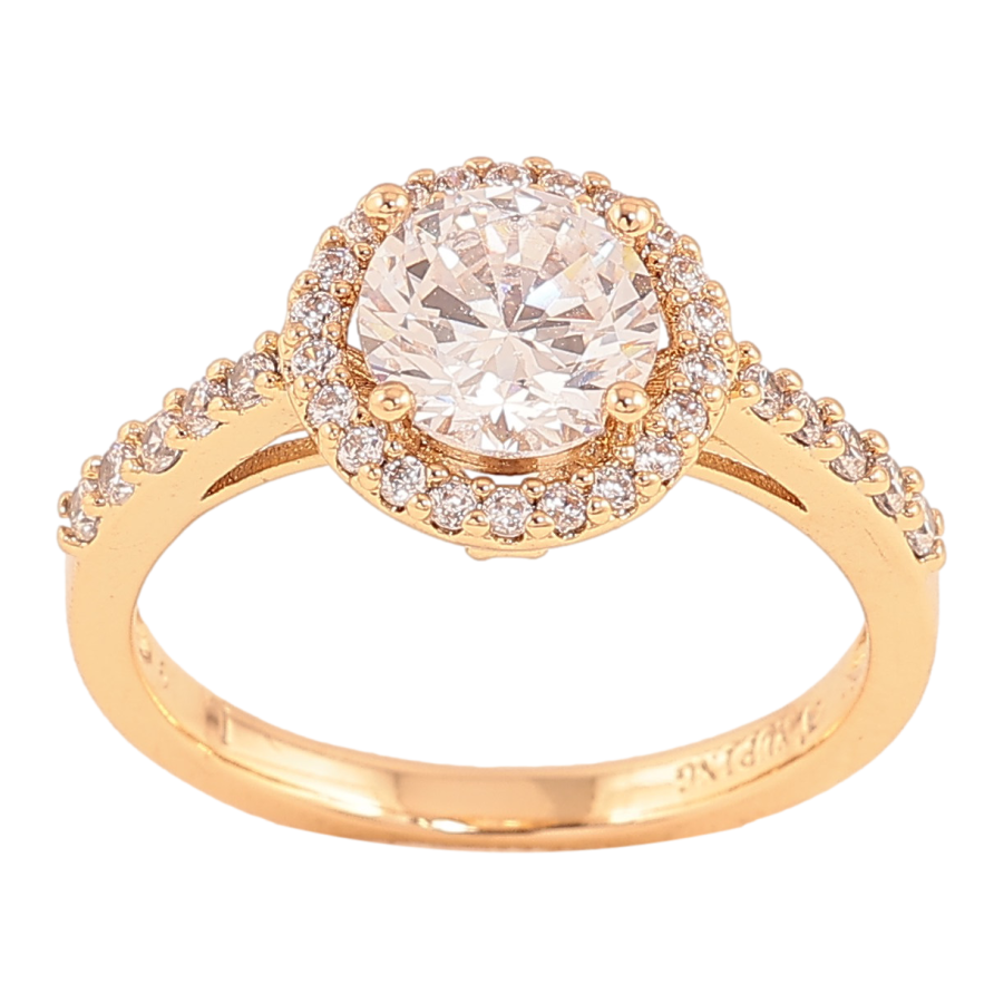 Каблучка Xuping колір Позолота 18K "Візерунок з кристалами" фото №1 Каблучка Xuping колір Позолота 18K "Візерунок з кристалами" фото №1