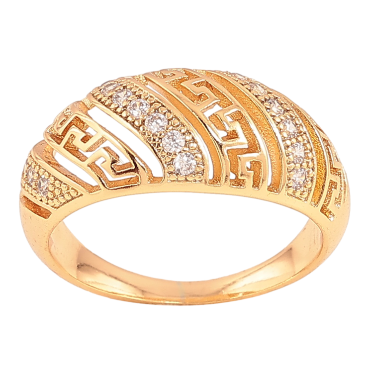 Каблучка Xuping колір Позолота 18K "Візерунок з кристалами" фото №3