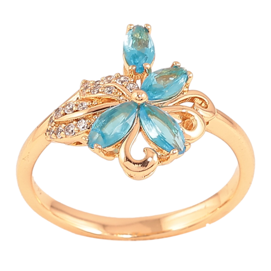 Каблучка Xuping колір Позолота 18K "Візерунок з кристалами" фото №1