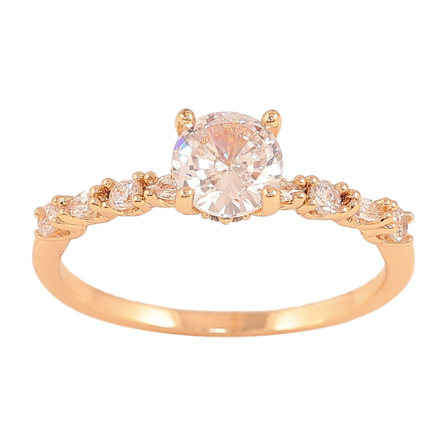 Каблучка Xuping колір Позолота 18K "Візерунок з кристалами" фото №1