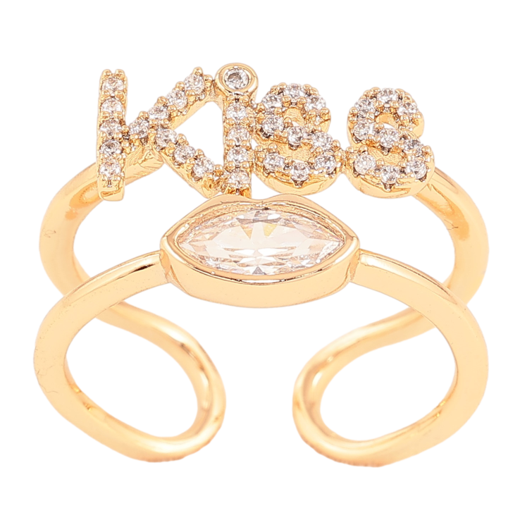 Каблучка Xuping колір Позолота 18K "Kiss" фото №17