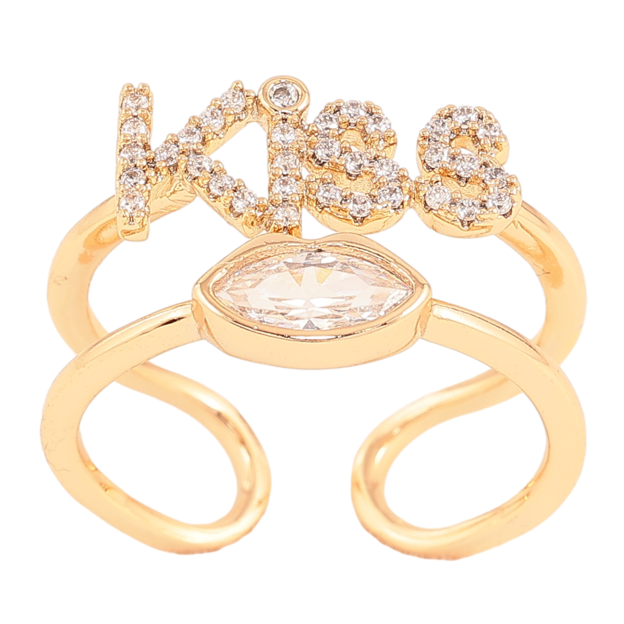 Каблучка Xuping колір Позолота 18K "Kiss" фото №1