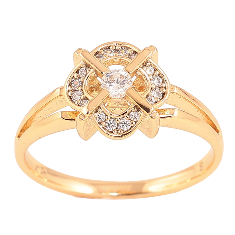 Кольцо Xuping цвет Позолота 18K "Узор с кристаллами" фото №1