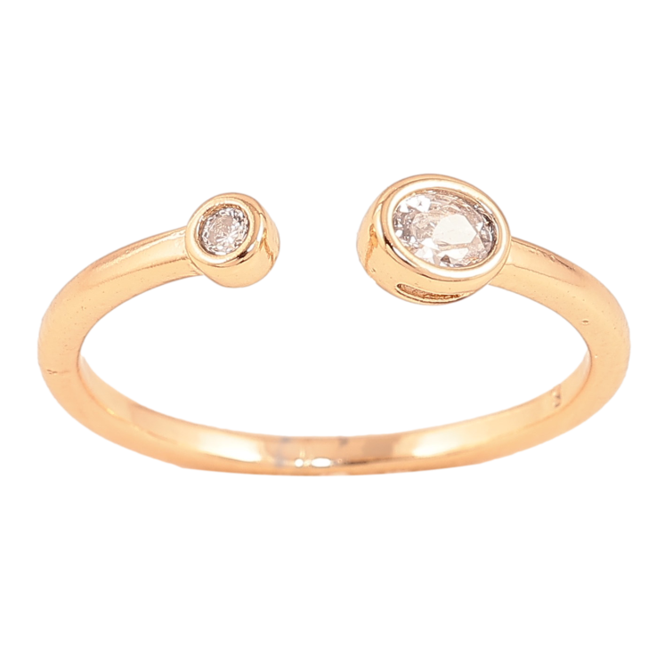 Каблучка Xuping колір Позолота 18K "Два кристали" фото №9