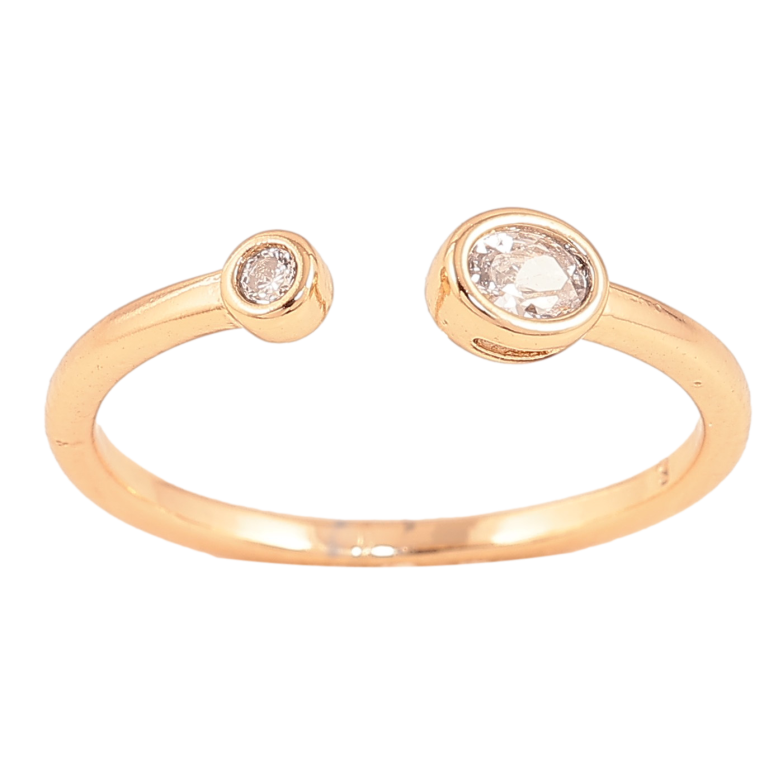 Каблучка Xuping колір Позолота 18K "Два кристали" фото №1