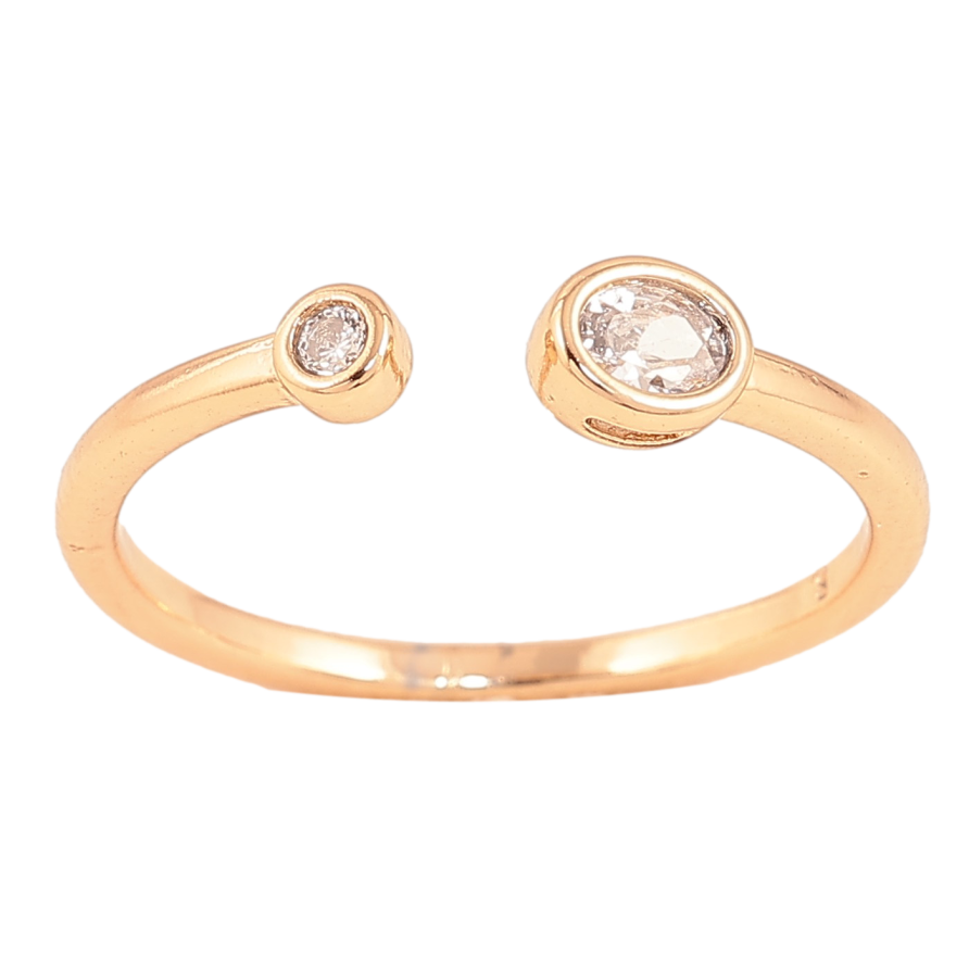 Каблучка Xuping колір Позолота 18K "Два кристали" фото №1