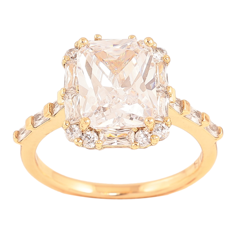 Каблучка Xuping колір Позолота 18K "Візерунок з кристалами" фото №6