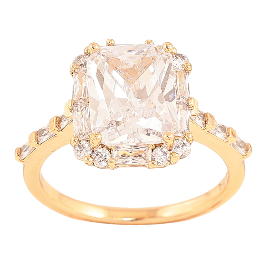 Каблучка Xuping колір Позолота 18K "Візерунок з кристалами" фото №1