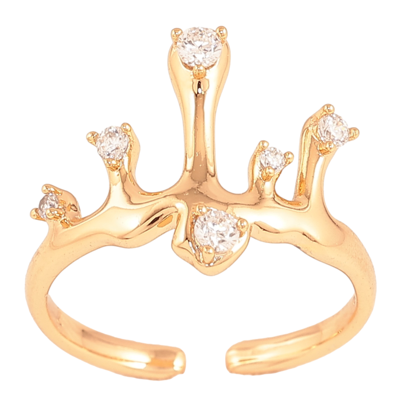 Каблучка Xuping колір Позолота 18K "Візерунок з кристалами" фото №5