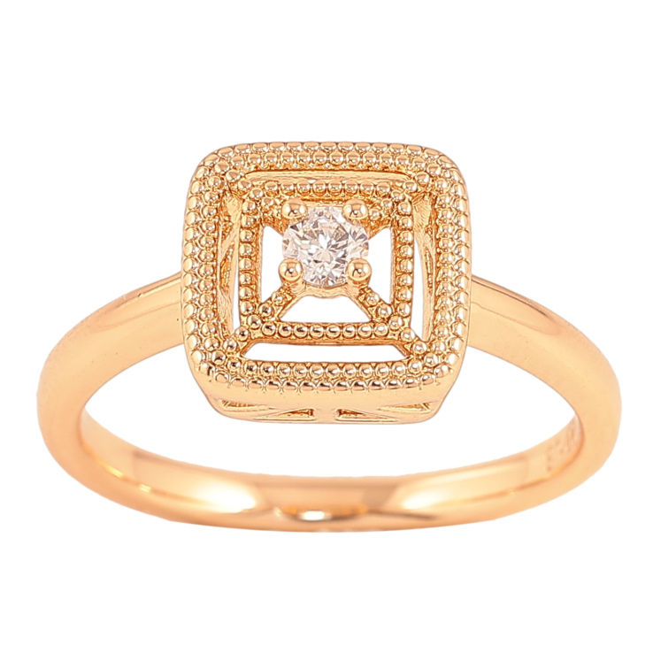 Каблучка Xuping колір Позолота 18K "Візерунок з кристалами" фото №7