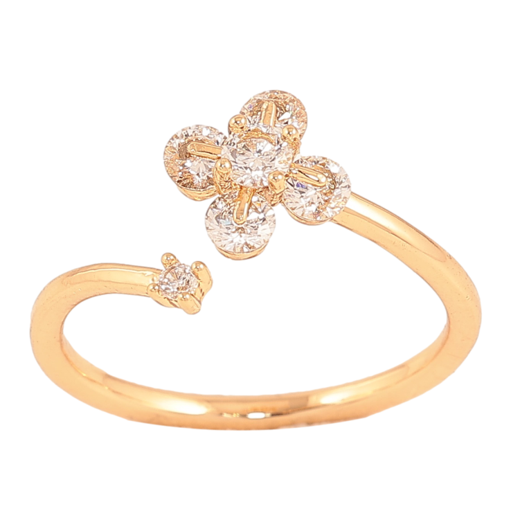 Каблучка Xuping колір Позолота 18K "Кристальна квіточка" фото №3