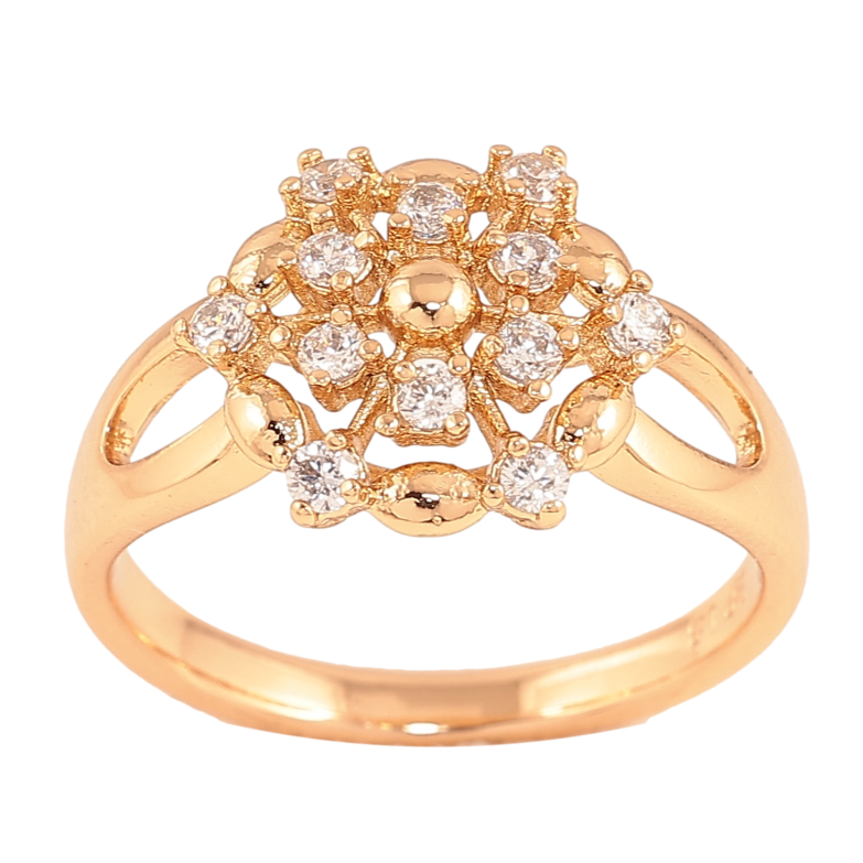 Каблучка Xuping колір Позолота 18K "Візерунок з кристалами" фото №1