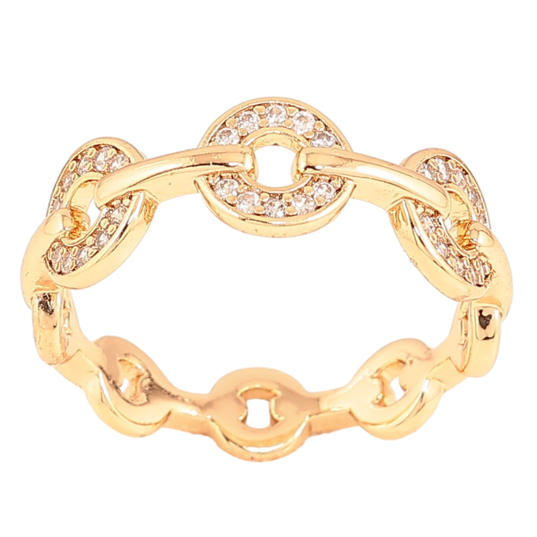 Кольцо Xuping цвет Позолота 18K "Узор с кристаллами" фото №3