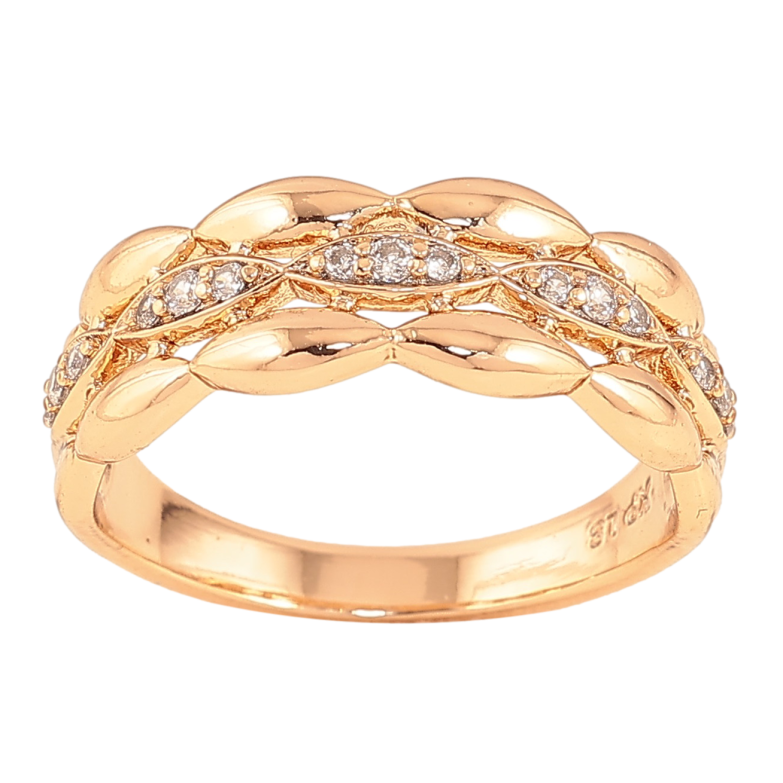 Каблучка Xuping колір Позолота 18K "Візерунок з кристалами" фото №5 Каблучка Xuping колір Позолота 18K "Візерунок з кристалами" фото №5