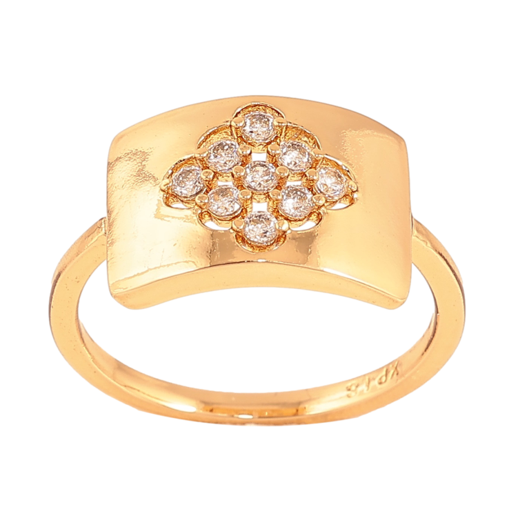 Каблучка Xuping колір Позолота 18K "Візерунок з кристалами"  фото №2