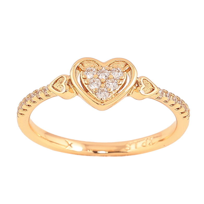 Каблучка Xuping колір Позолота 18K "Серце з кристалами" фото №2
