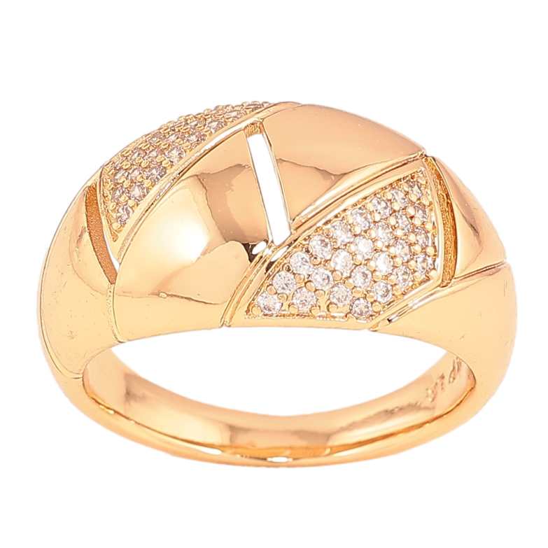 Кольцо Xuping цвет Позолота 18K "Узор с кристаллами" фото №3