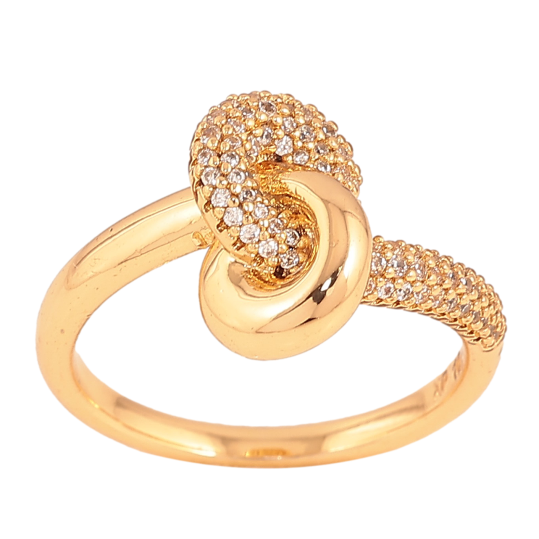 Каблучка Xuping колір Позолота 18K "Візерунок з кристалами" фото №3