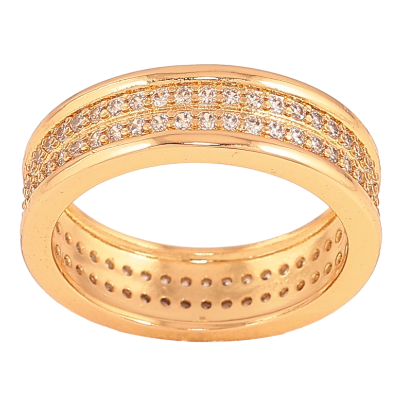 Каблучка Xuping колір Позолота 18K "Візерунок з кристалами" шир. 6мм фото №1